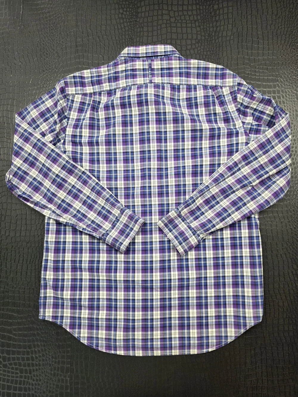 Banana Republic Soft Wash Shirt Size L Purple Blue Plaid